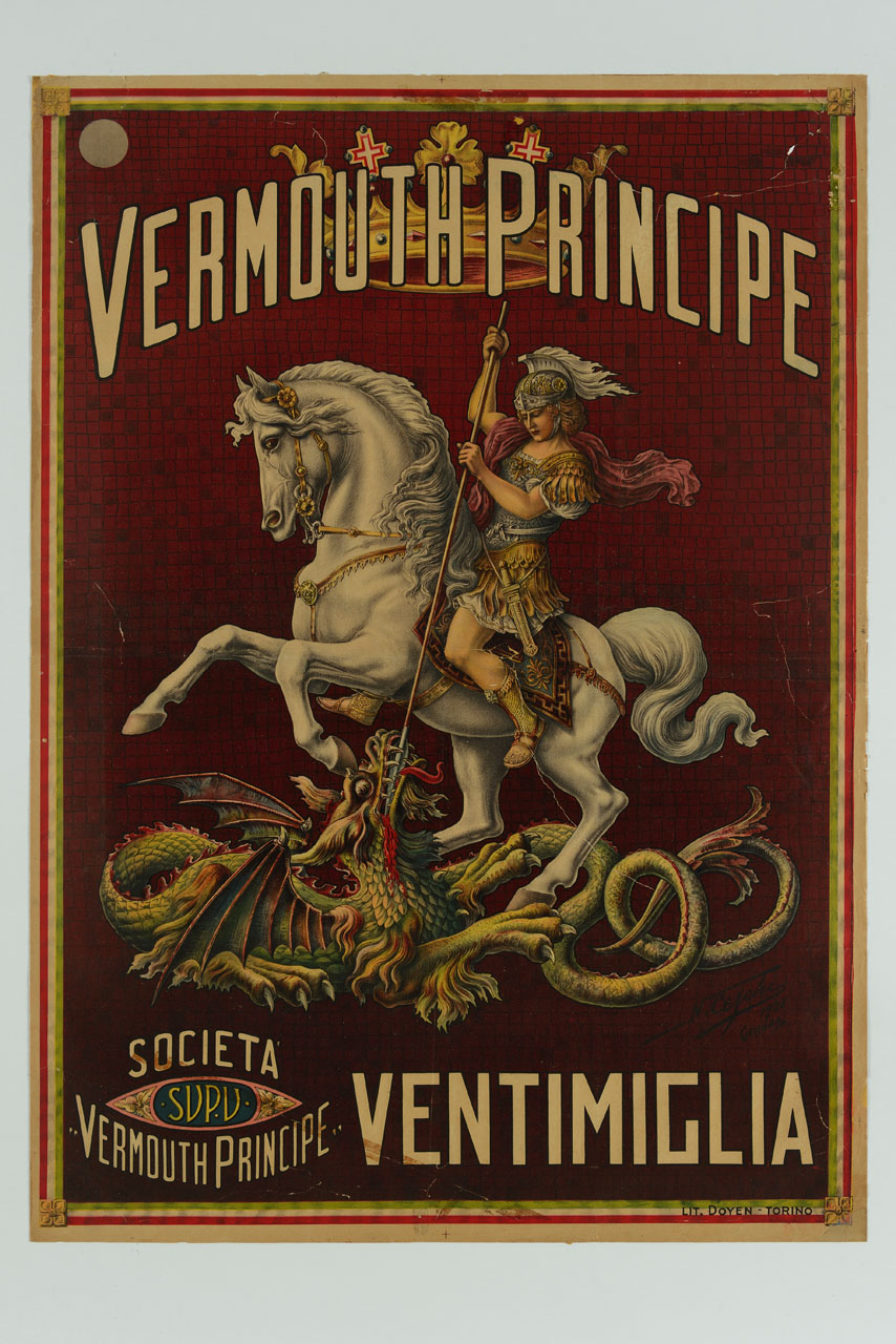 San Giorgio a cavallo uccide il drago (manifesto) di Ceschi Ferdinando detto Ceschi Nando (sec. XX)