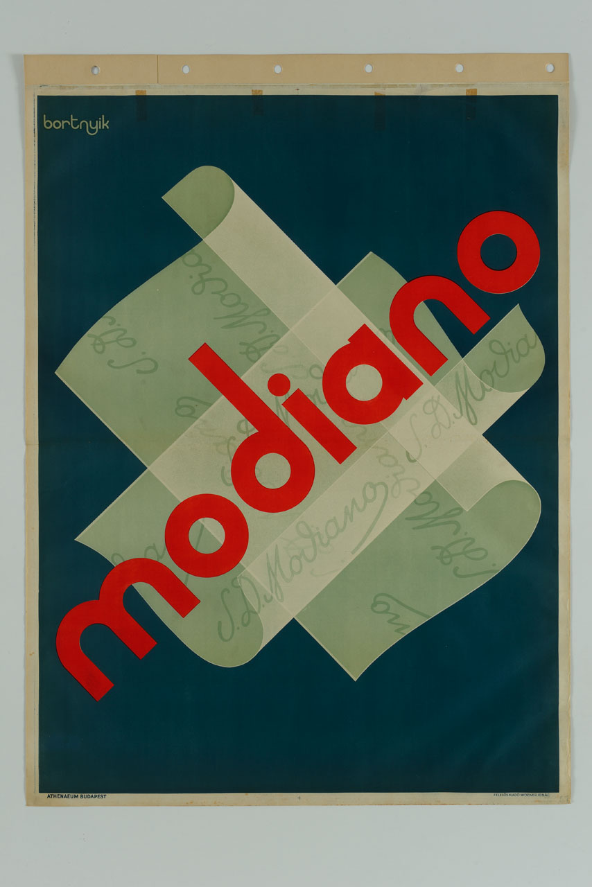 due cartine per sigarette con scritta trasversale (manifesto) di Bortnyik Sándor (sec. XX)