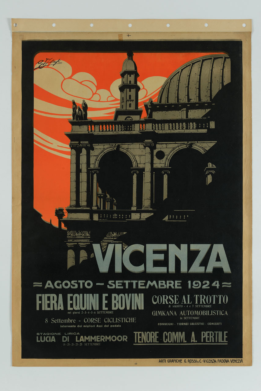 veduta della Basilica Palladiana di Vicenza (manifesto) di Alessi Attilio (sec. XX)