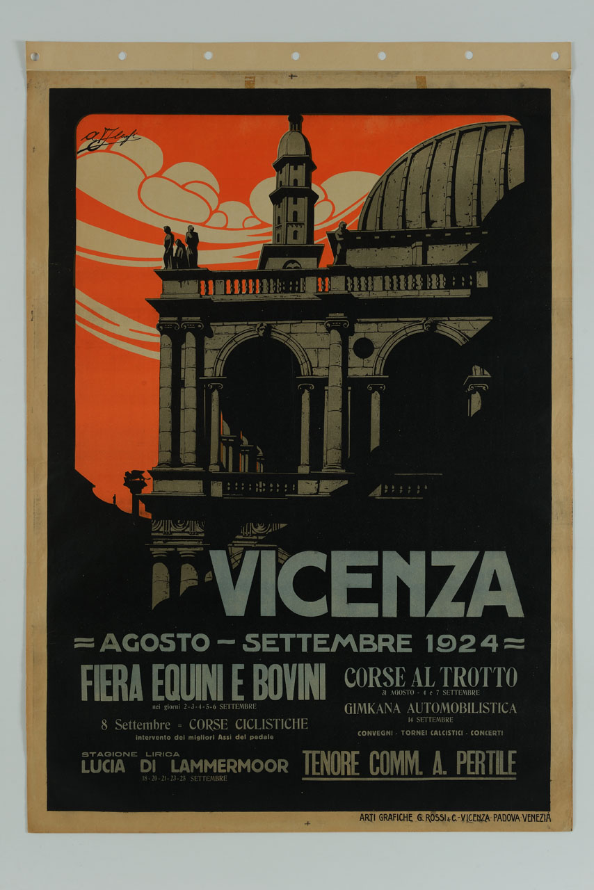 veduta della Basilica Palladiana di Vicenza (manifesto) di Alessi Attilio (sec. XX)