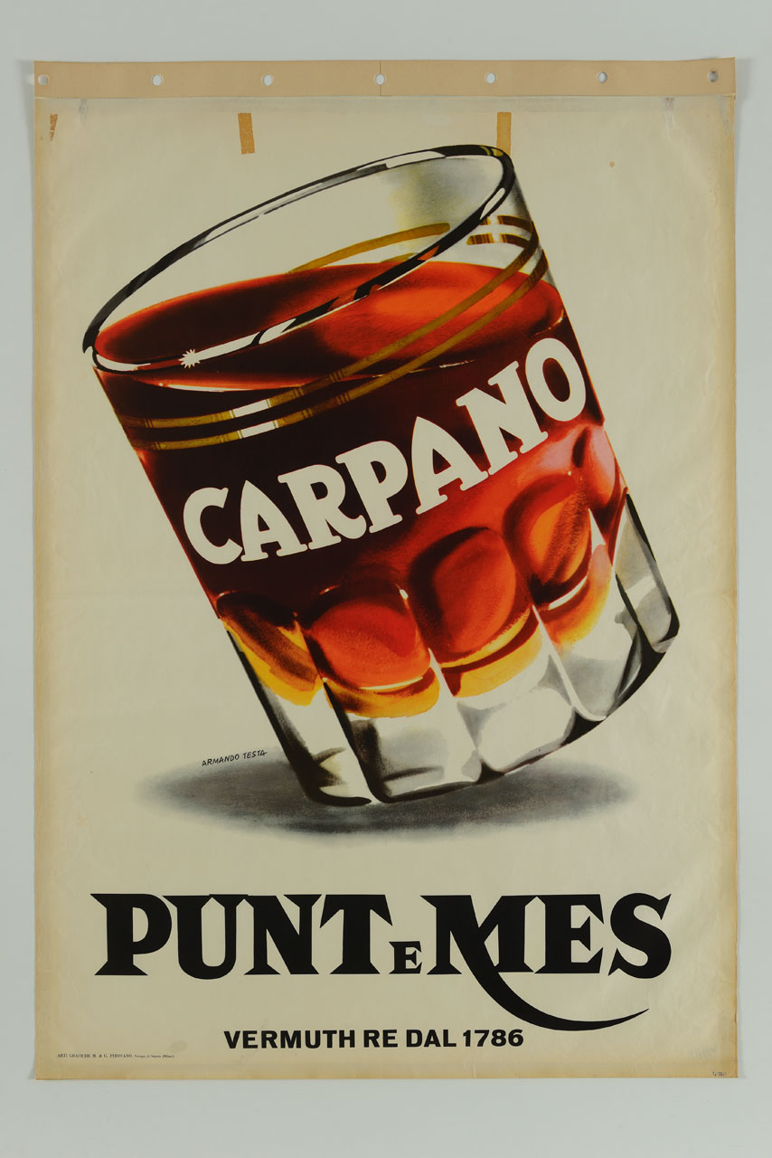 bicchiere di vermut (manifesto) di Testa Armando (sec. XX)