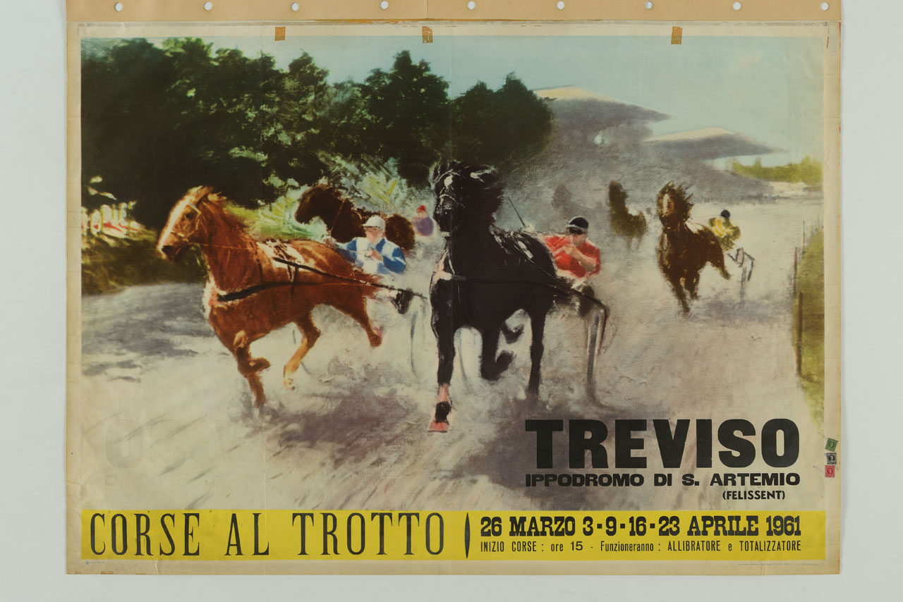 Corsa a Vincennes di Louis Ferdinand Malespina (manifesto) - ambito italiano (sec. XX)