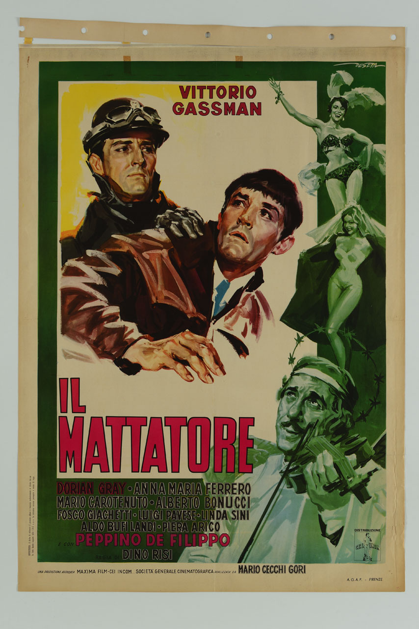 Vittorio Gassman Anna Maria Ferrero e Peppino De Filippo protagonisti del film Il Mattatore (manifesto) di De Seta Enrico (sec. XX)
