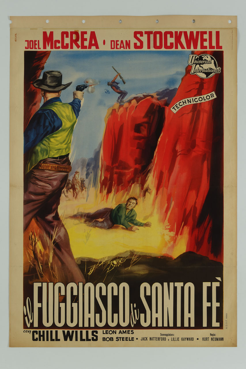 sparatoria tra cowboys in un canyon (manifesto) - ambito italiano (sec. XX)