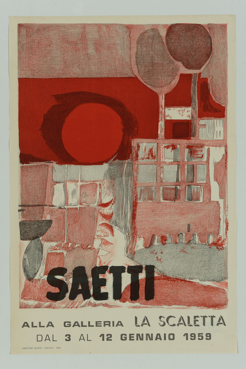Dipinto astratto di Bruno Saetti (locandina) - ambito italiano (sec. XX)
