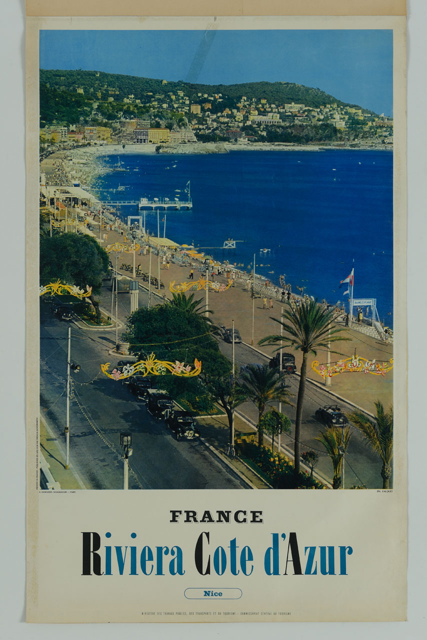 veduta del lungomare di Nizza (manifesto) di Louis Falquet - ambito francese (sec. XX)