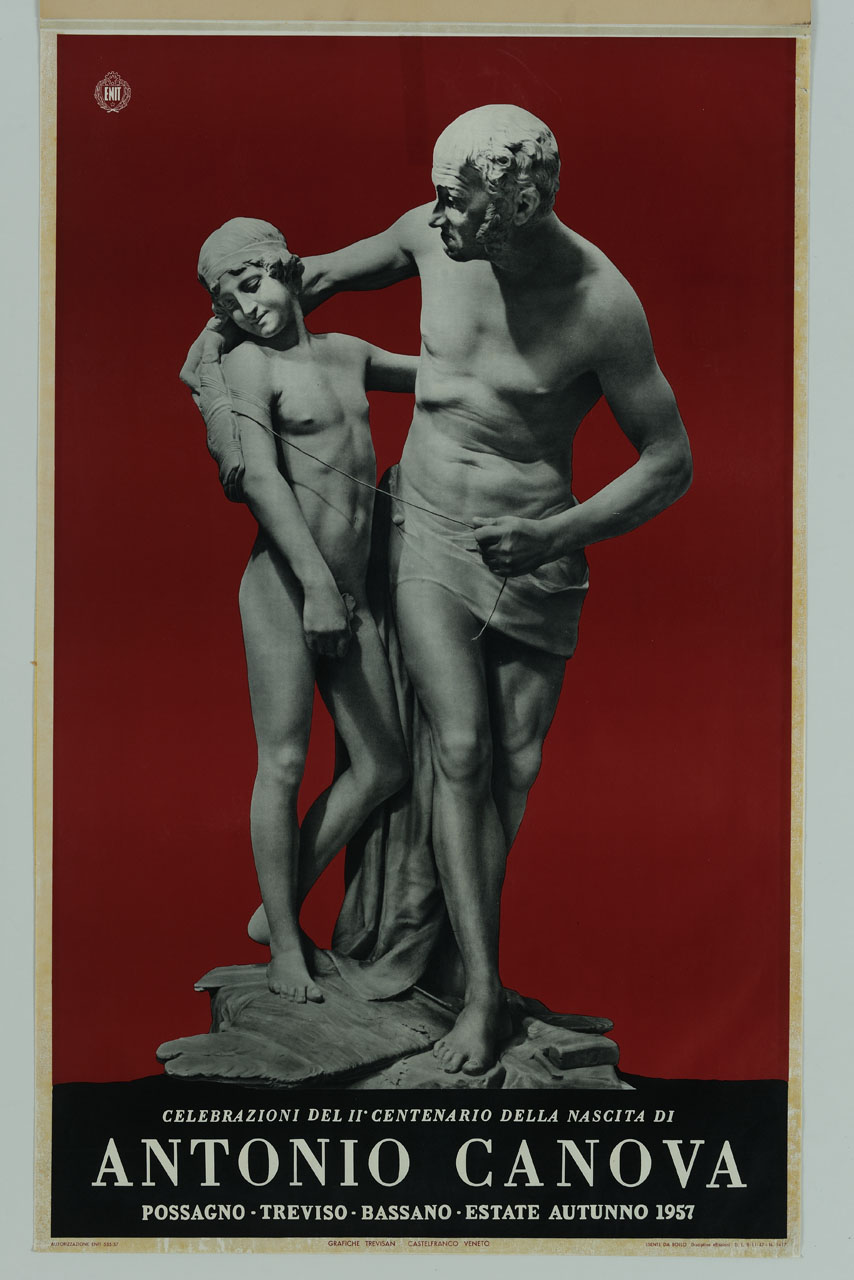 gruppo scultoreo di Dedalo e Icaro di Antonio Canova (manifesto) - ambito italiano (sec. XX)