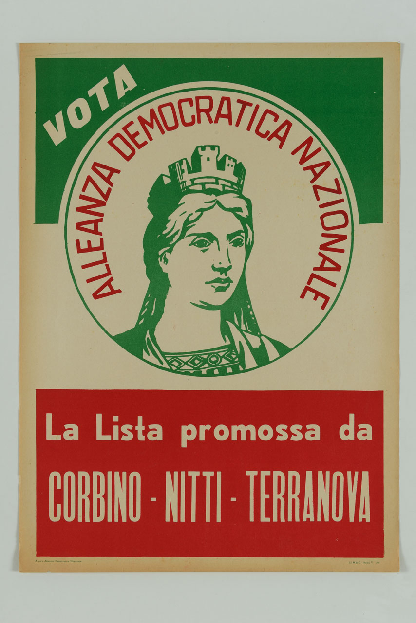 Busto dell'Italia turrita (locandina) - ambito italiano (sec. XX)