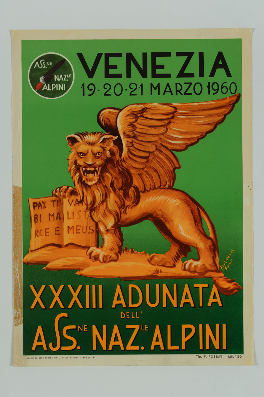 leone di San Marco (locandina) di Cianfanelli Folco (sec. XX)