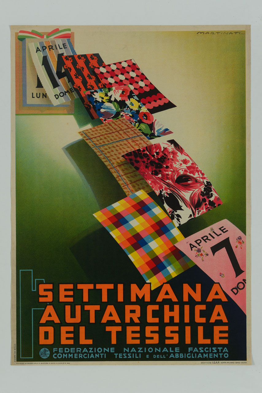 fogli staccati da un calendario (locandina) di Martinati Luigi (sec. XX)
