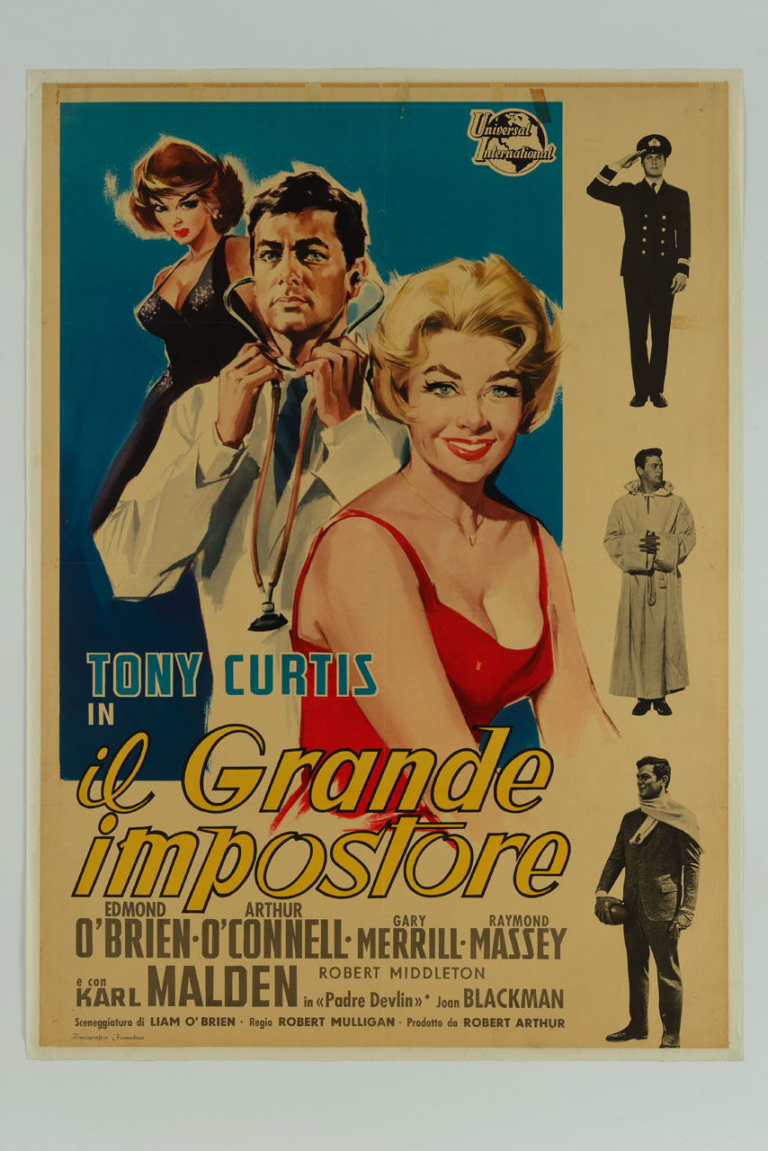 ritratti di Tony Curtis e altre due attrici (manifesto) - ambito italiano (sec. XX)