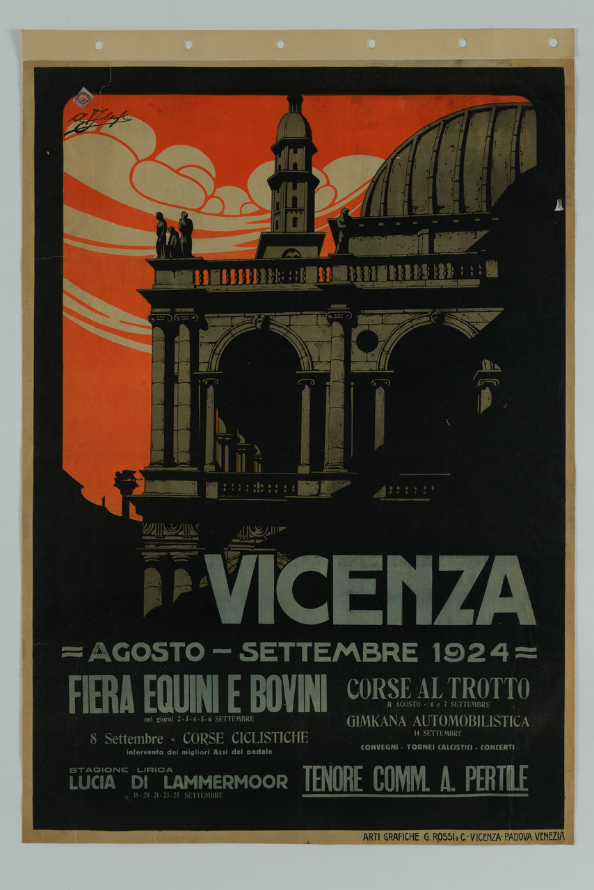 veduta della Basilica Palladiana di Vicenza (manifesto) - ambito italiano (sec. XX)