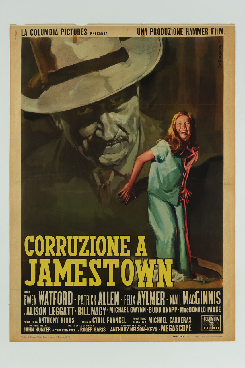 ritratto a mezzo busto di Patrick Allen con bambina (manifesto) di Gasparri Rodolfo (sec. XX)