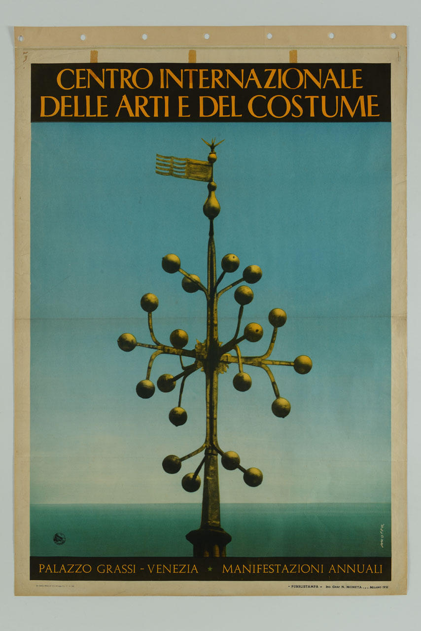 segnavento ad albero con terminazioni a sfera (manifesto) - ambito italiano (sec. XX)