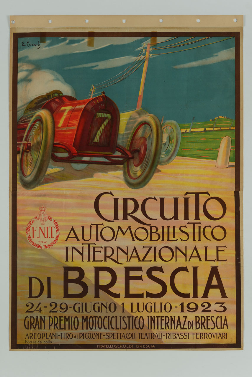 gara automobilistica (manifesto, stampa composita) di Coccoli Eliodoro (sec. XX)