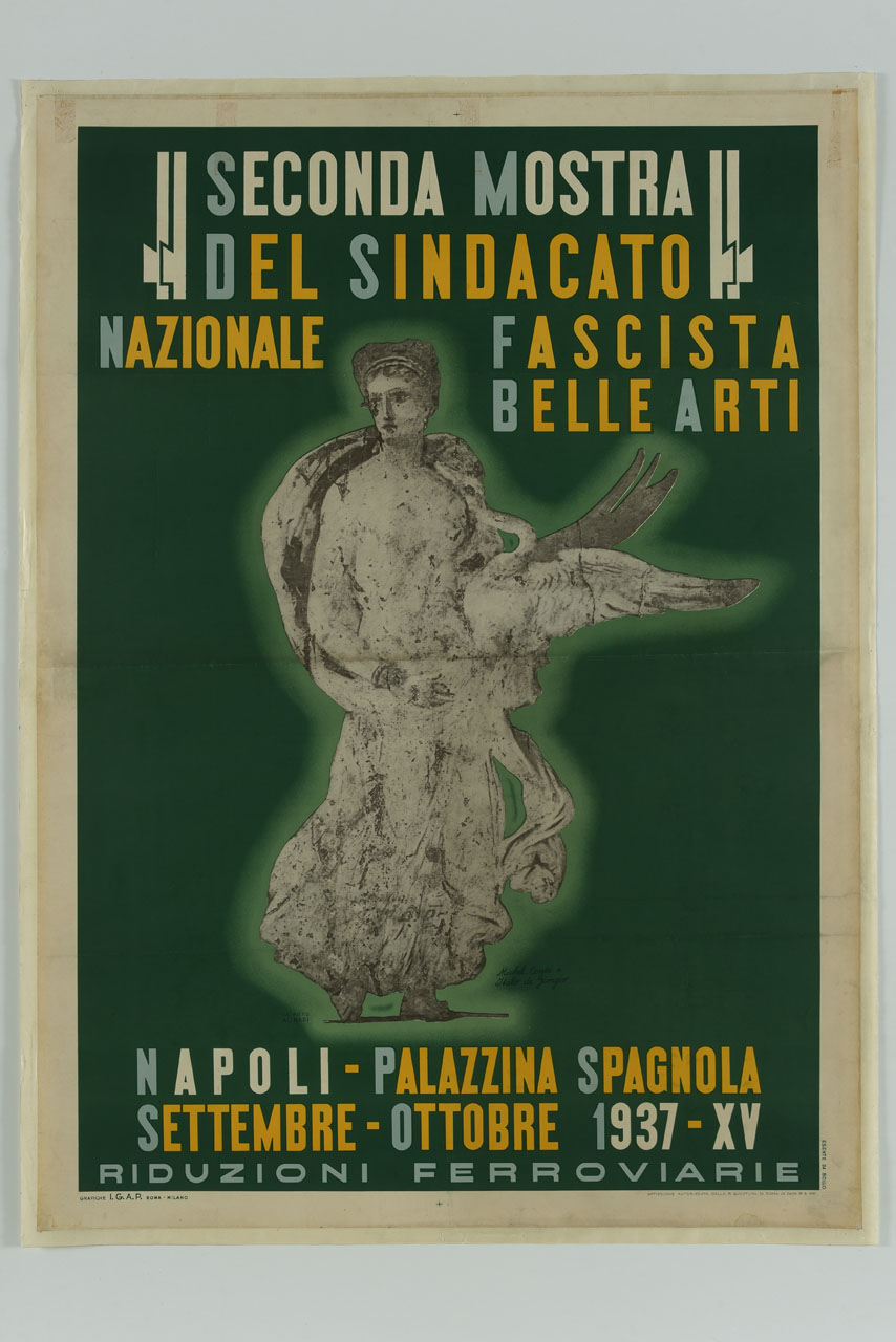 Leda e il cigno (manifesto) di Conte Michel, de Giorgio italo - ambito italiano (sec. XX)