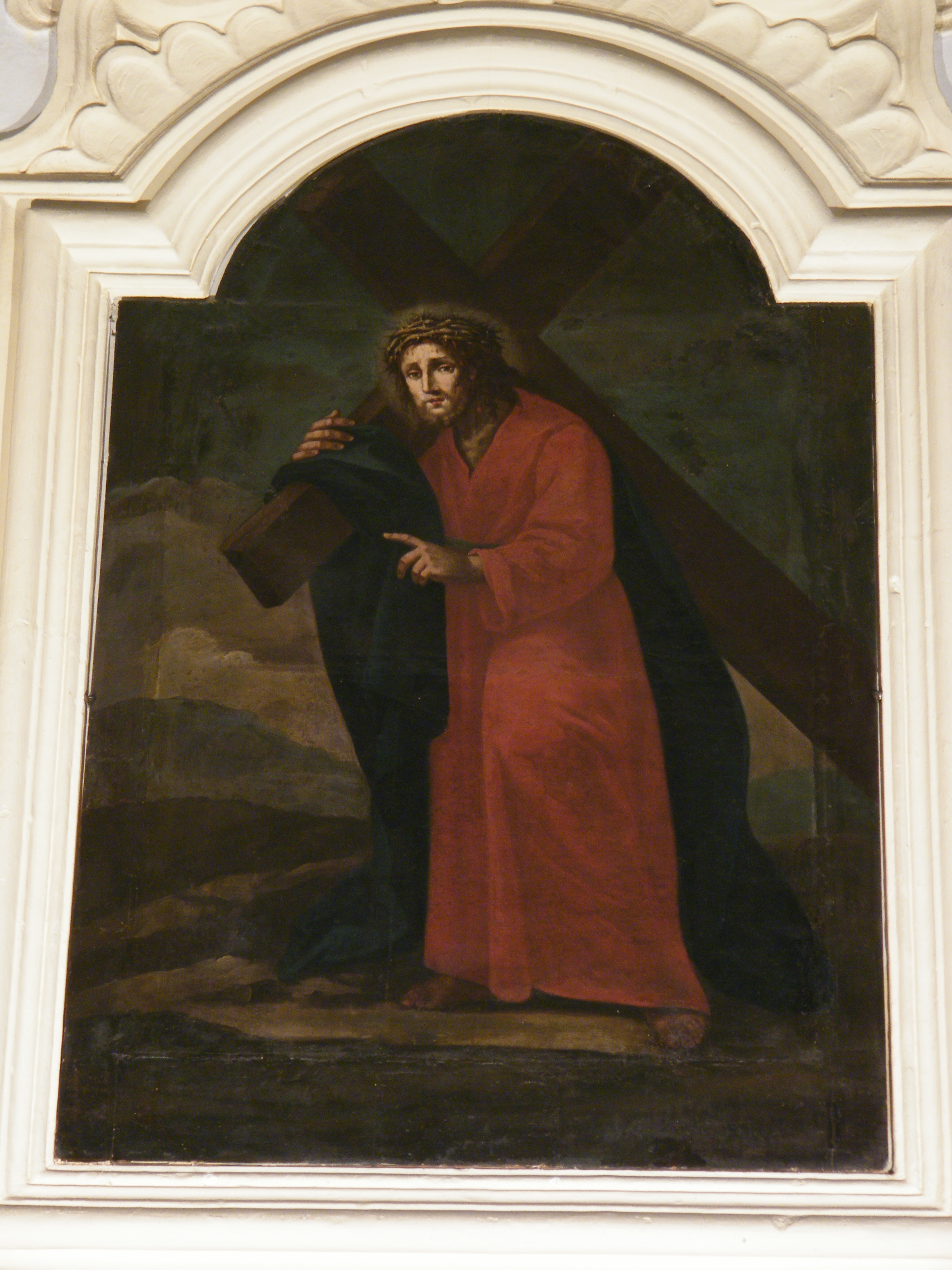 Cristo portacroce (dipinto, opera isolata) di Ricci Filippo (attribuito) (sec. XVIII)