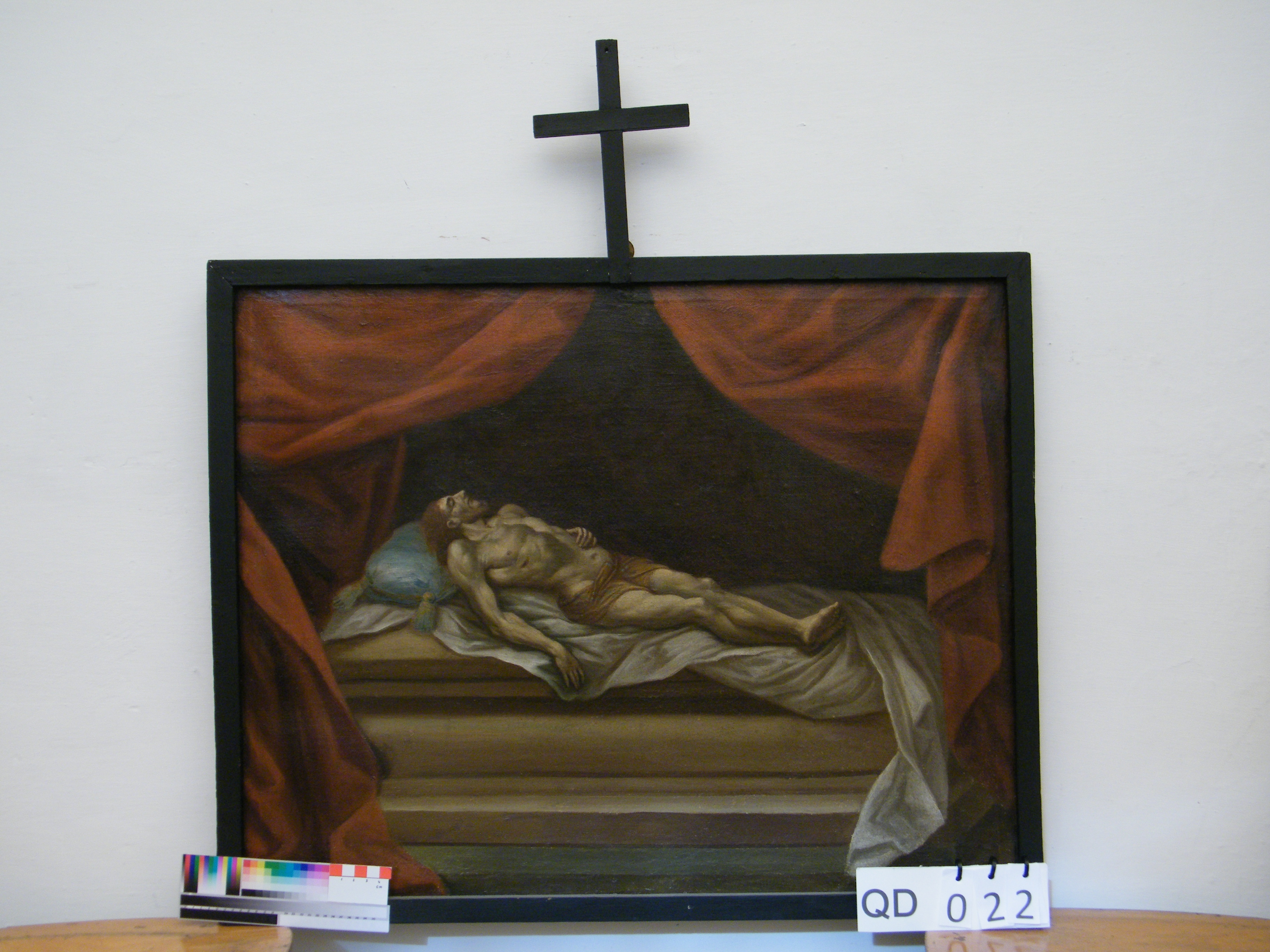stazione XIV: Gesù deposto nel sepolcro (stazione della Via Crucis, ciclo) di Ricci Natale (attribuito) (sec. XVIII)