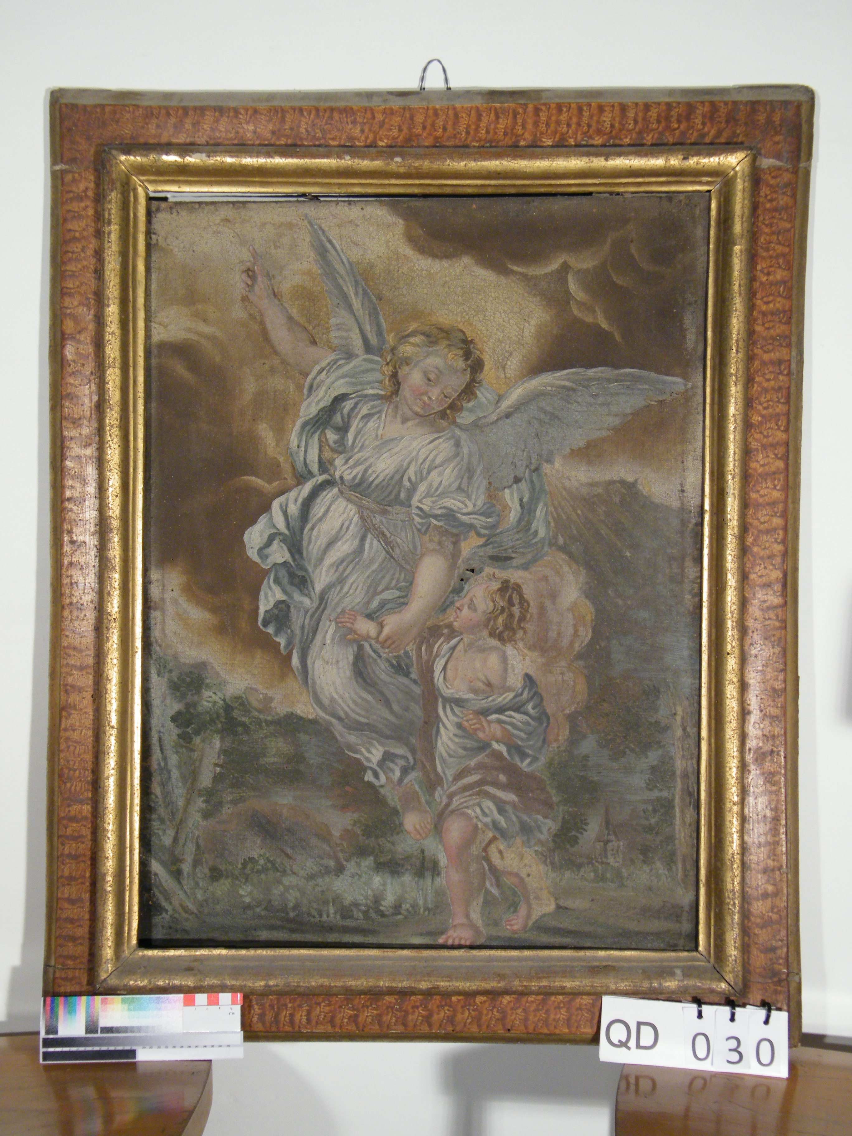 angelo custode (dipinto) di Ricci Natale (bottega) (metà sec. XVIII)