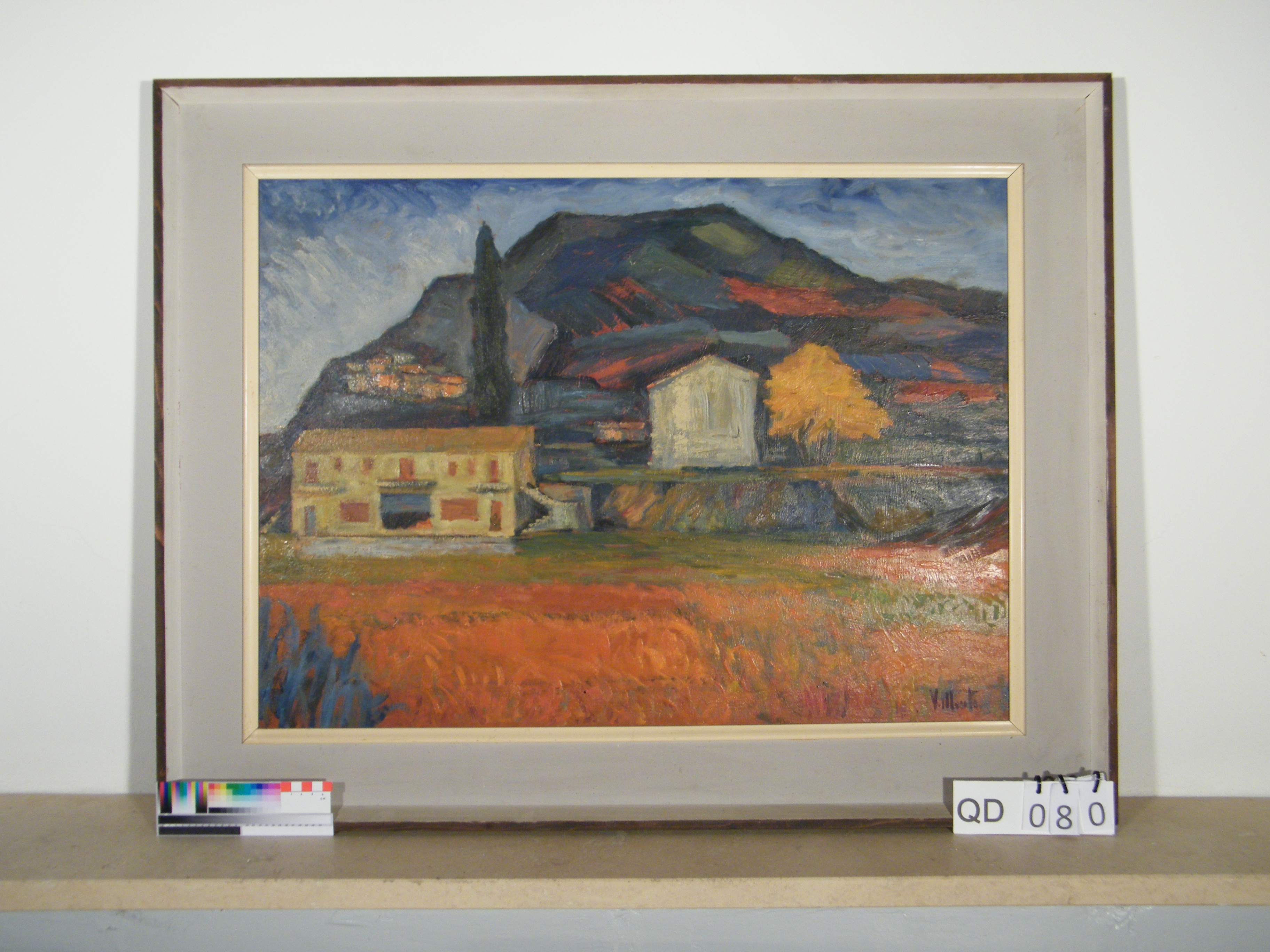 veduta della casa-monastero "Casa S. Maria dell'Isola" (dipinto) di Monti Vincenzo (sec. XX)