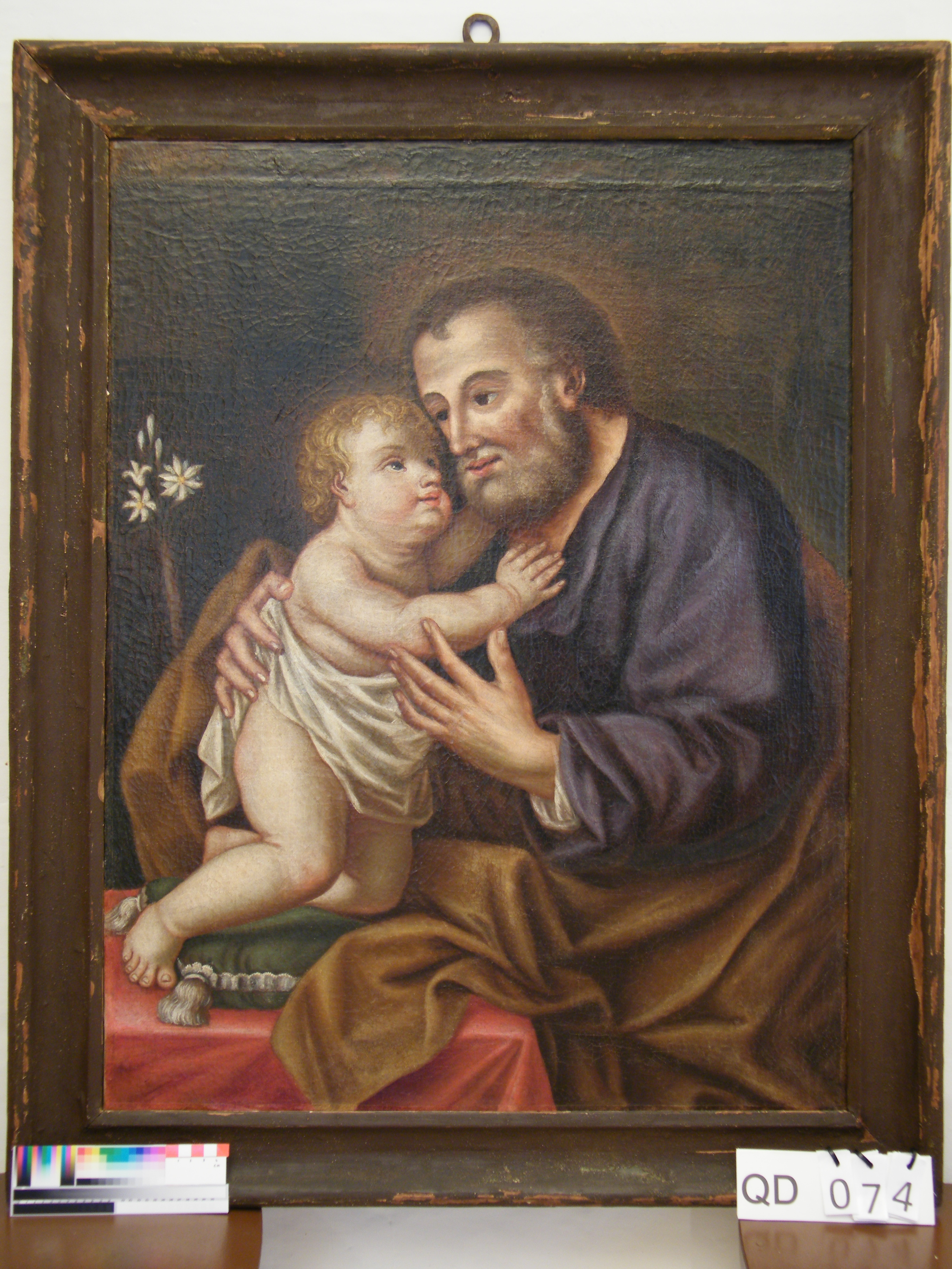 San Giuseppe e Gesù Bambino (dipinto) di Todini Gilberto (attribuito) (terzo quarto sec. XVIII)