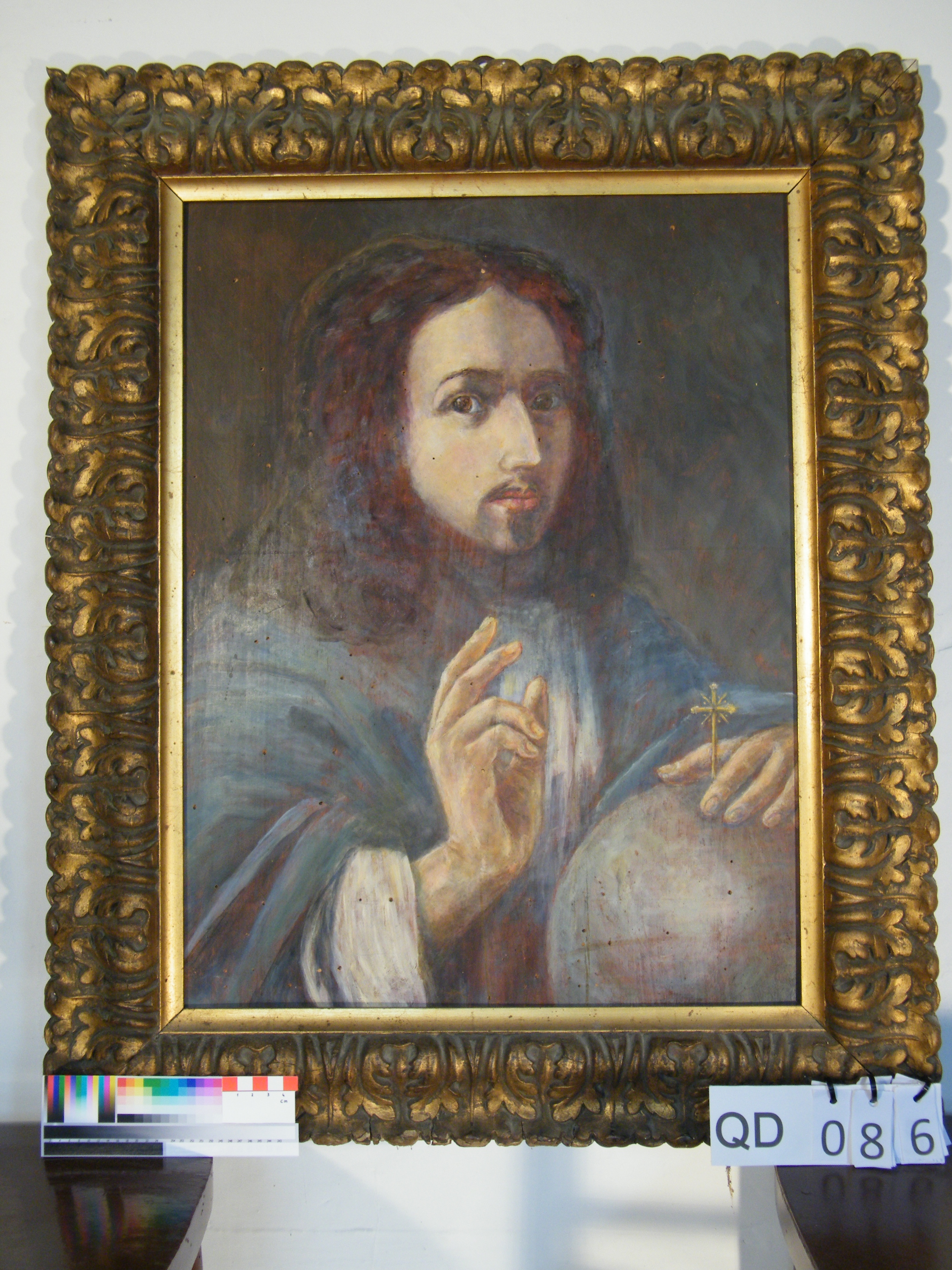 Salvator Mundi (dipinto) di Monti Vincenzo (attribuito) (terzo quarto sec. XX)