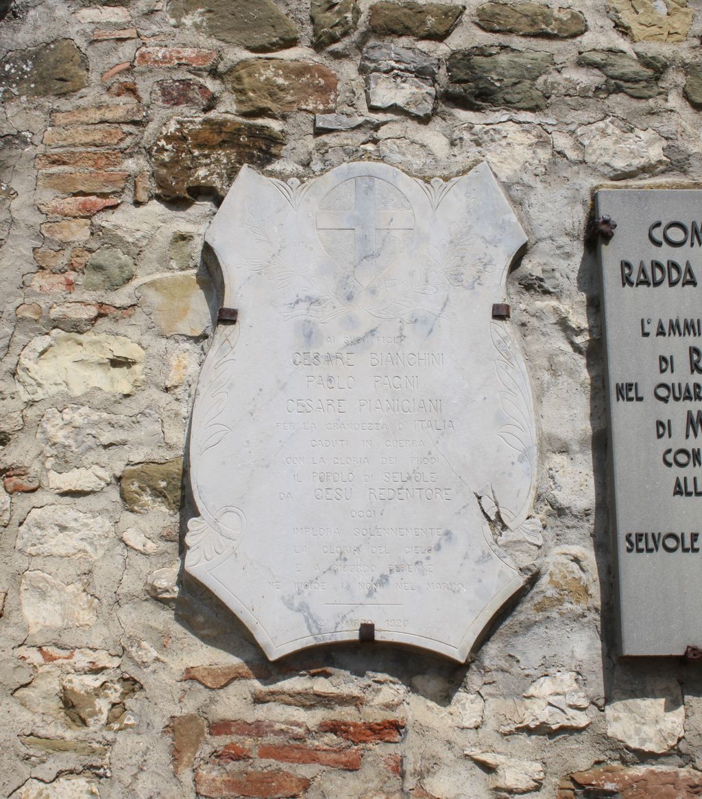 lapide commemorativa ai caduti - bottega toscana (sec. XX)