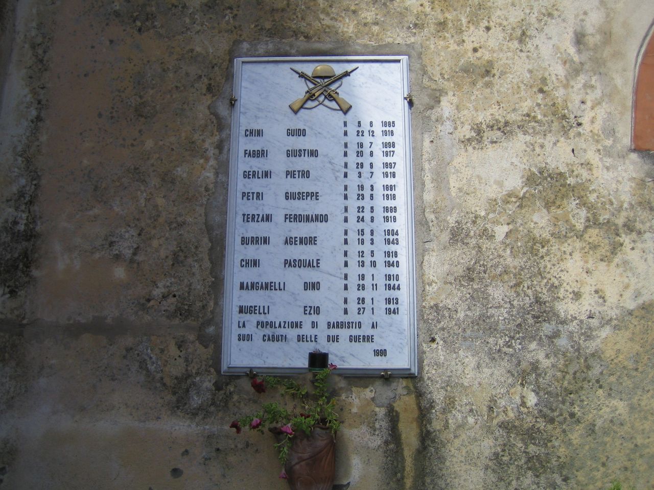 lapide commemorativa ai caduti - bottega toscana (sec. XX)