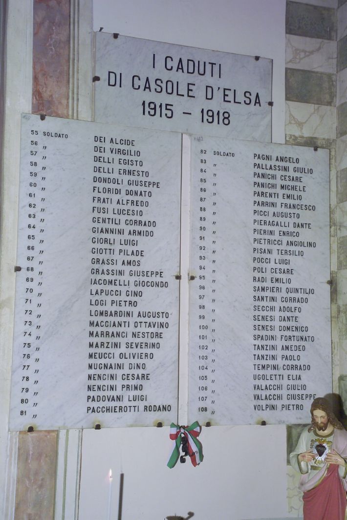 lapide commemorativa ai caduti, serie - bottega toscana (sec. XX)