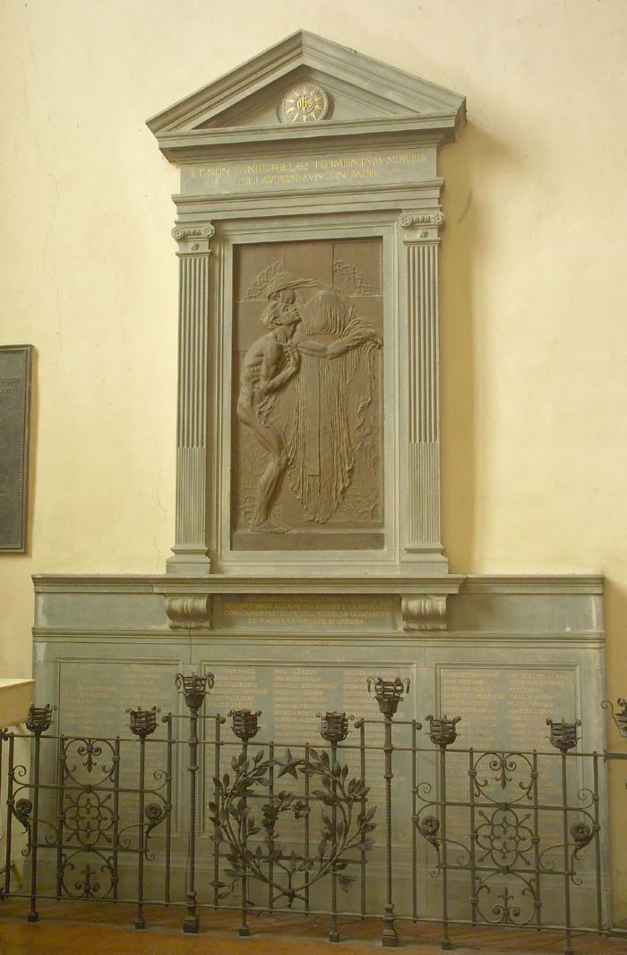 allegoria della morte del soldato (monumento ai caduti - a lapide) di Corsini Fulvio (sec. XX)