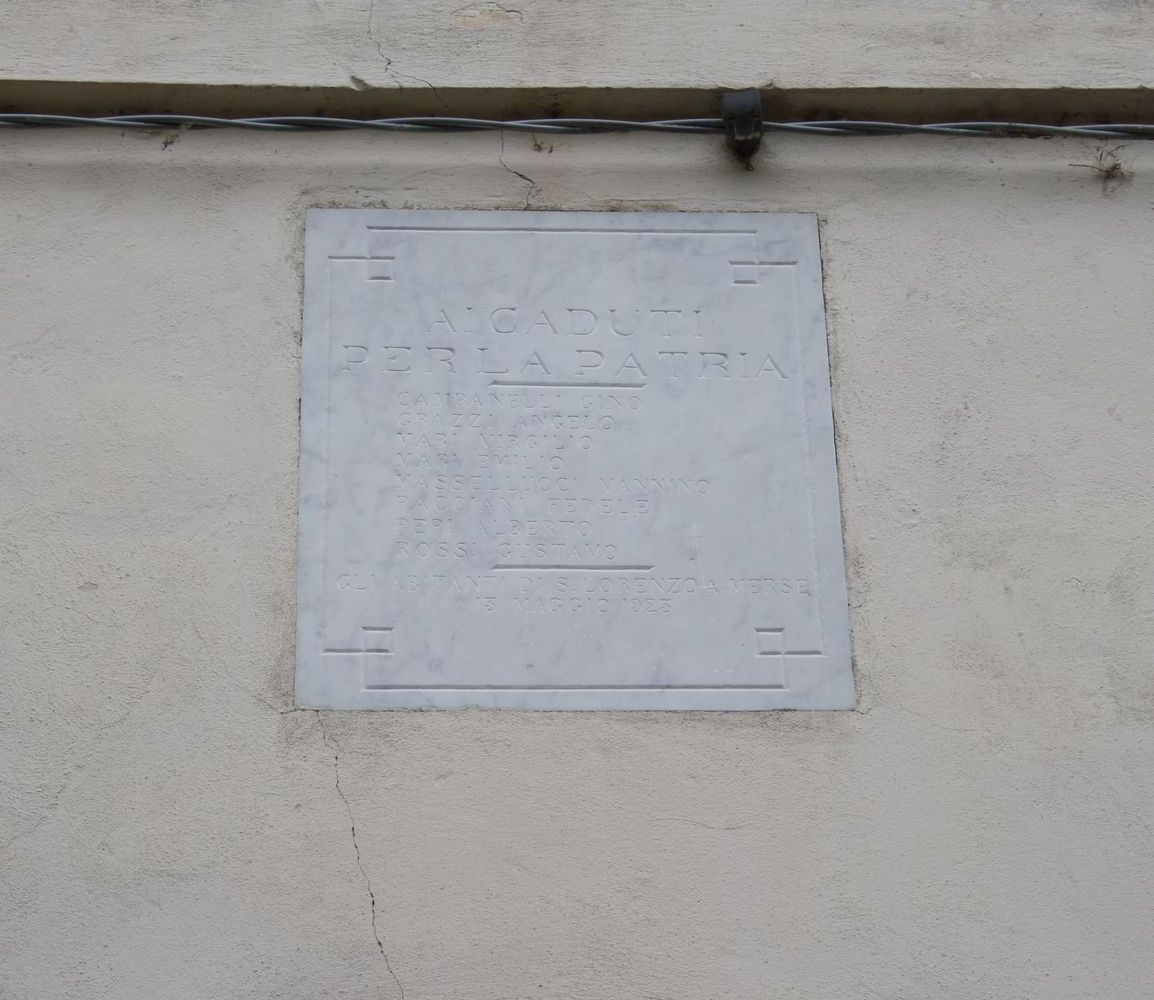 lapide commemorativa ai caduti - bottega toscana (sec. XX)