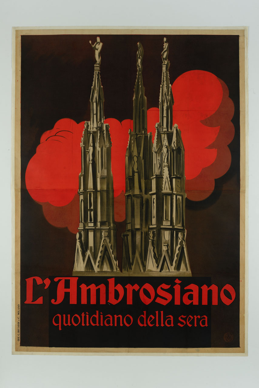 guglie del Duomo di Milano (manifesto) di Sironi, Mario (sec. XX)