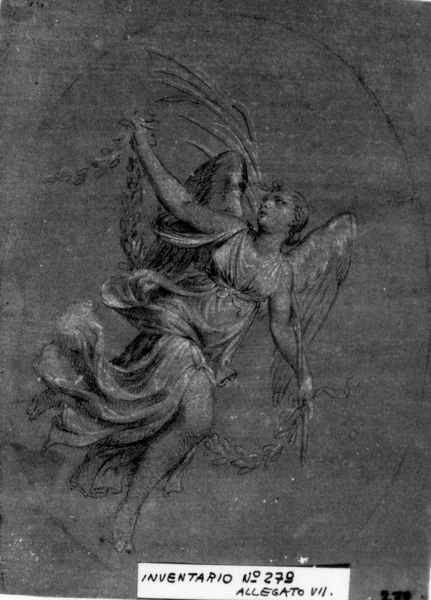 allegoria della Fama (disegno) di Nocchi Bernardino (attribuito) (sec. XVIII)