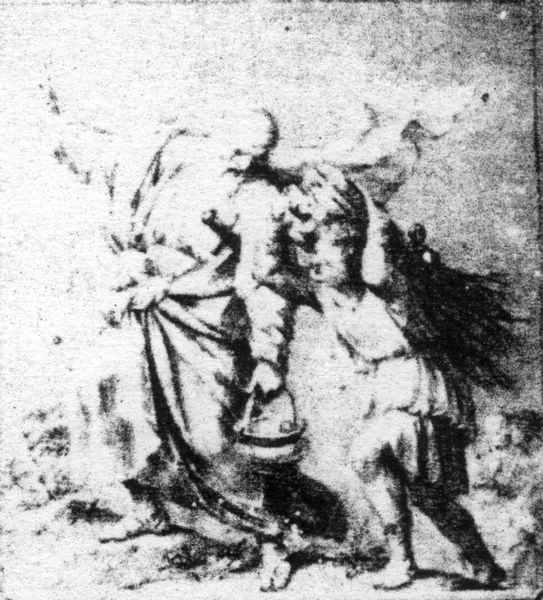 Abramo e Isacco si avviano al sacrificio (disegno) di Nocchi Bernardino (ultimo quarto sec. XVIII)
