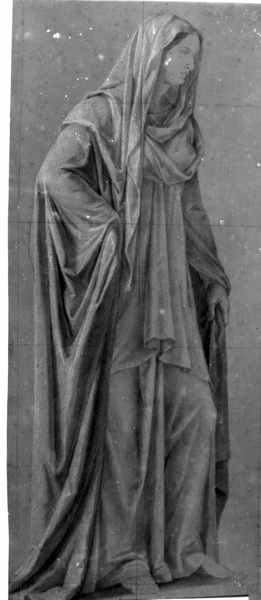 figura femminile panneggiata (disegno) di Nocchi Pietro (metà sec. XIX)