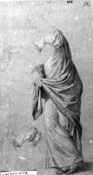 figura femminile panneggiata (disegno) di Nocchi Pietro (primo quarto sec. XIX)