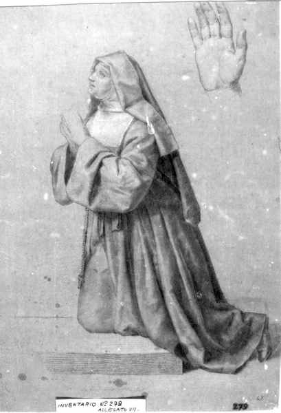 Santa Giovanna Francesca di Chantal (disegno) di Nocchi Pietro (secondo quarto sec. XIX)