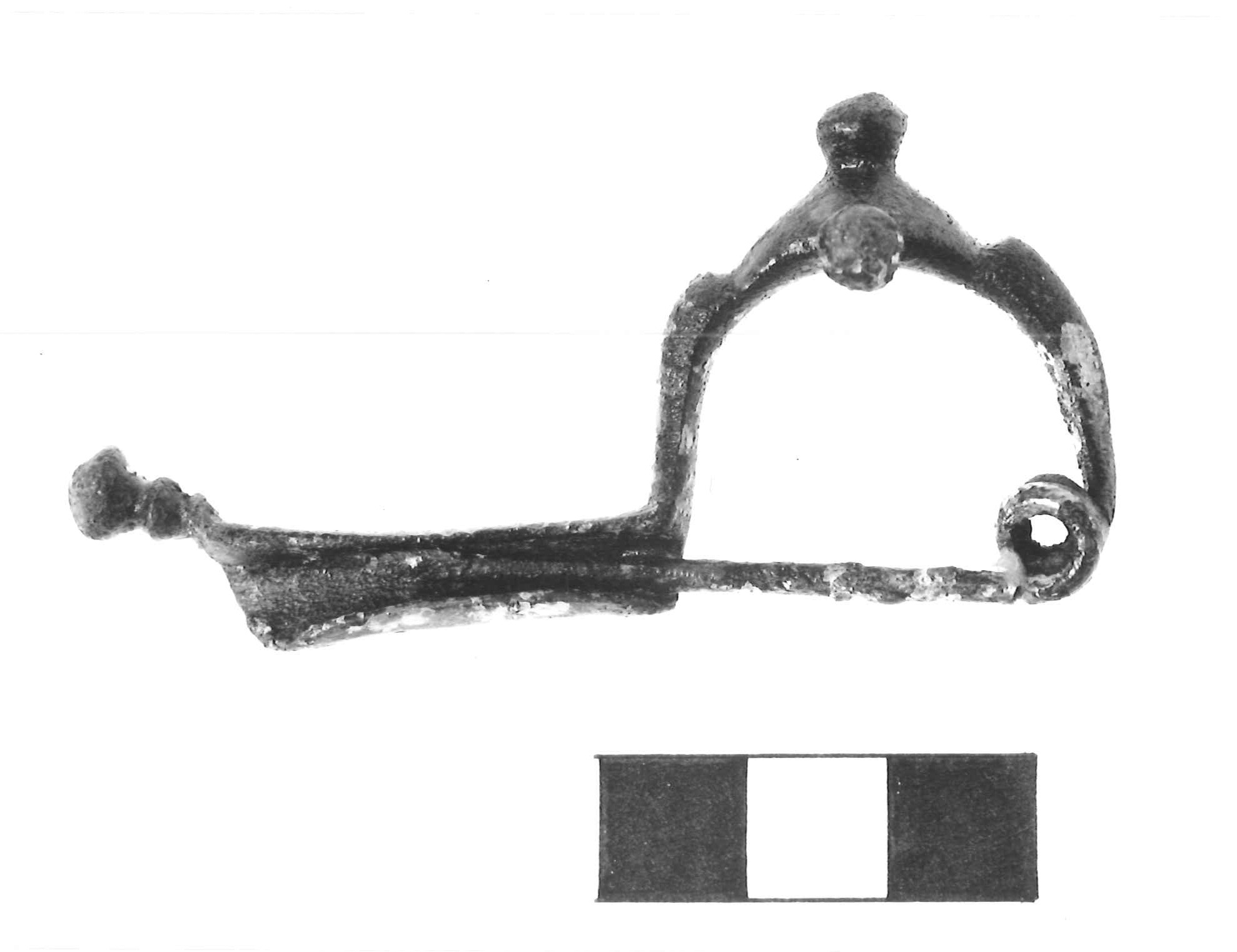 fibula a tre bottoni - fase Piceno IV A (sec. VI a.C)