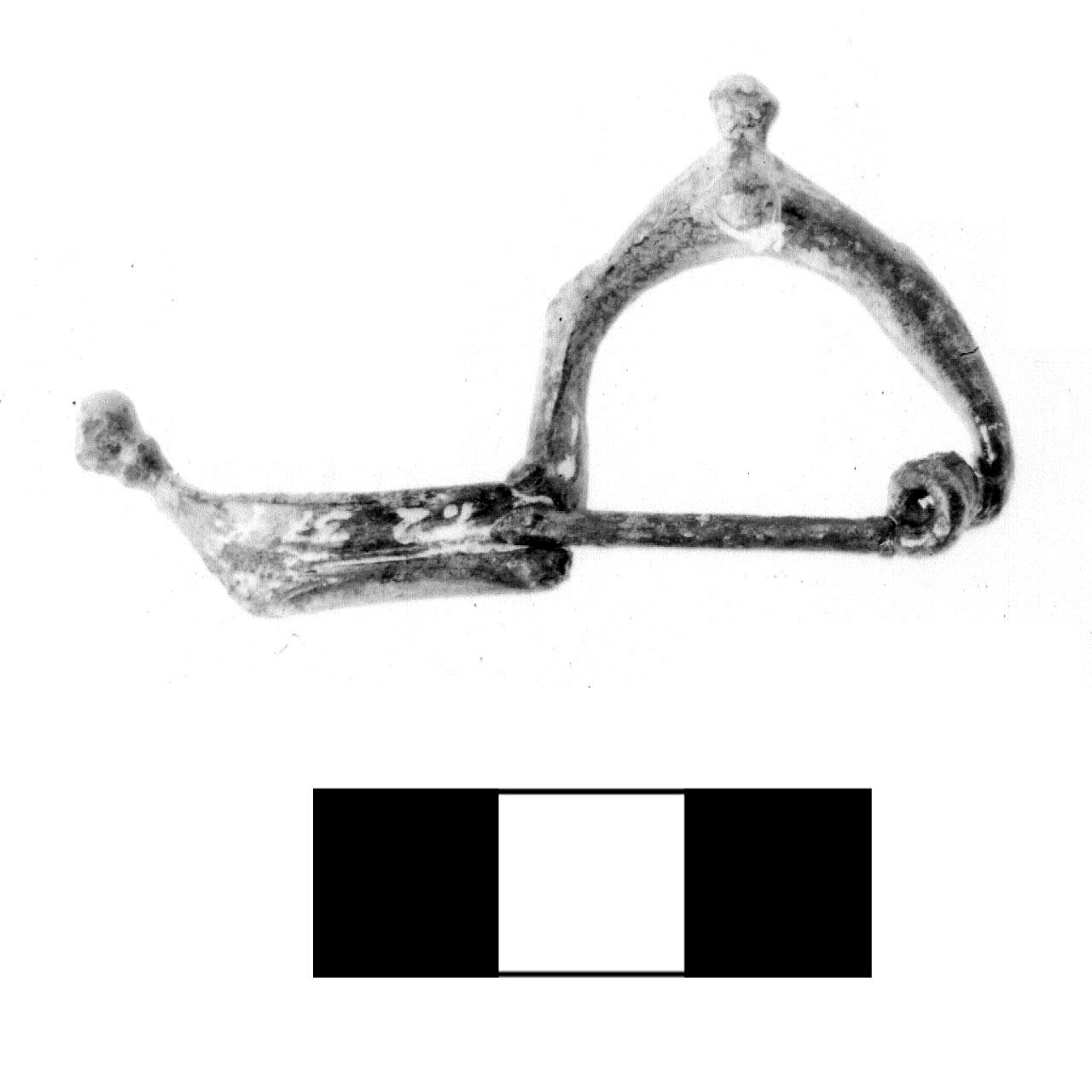 fibula a tre bottoni - fase Piceno IV A (sec. VI a.C)