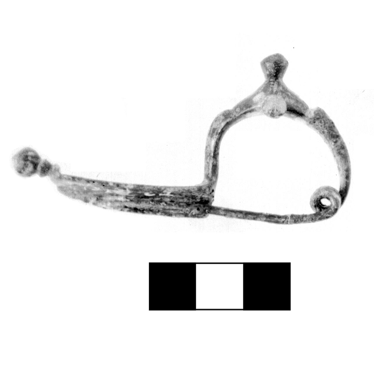 fibula a tre bottoni - fase Piceno IV A (sec. VI a.C)