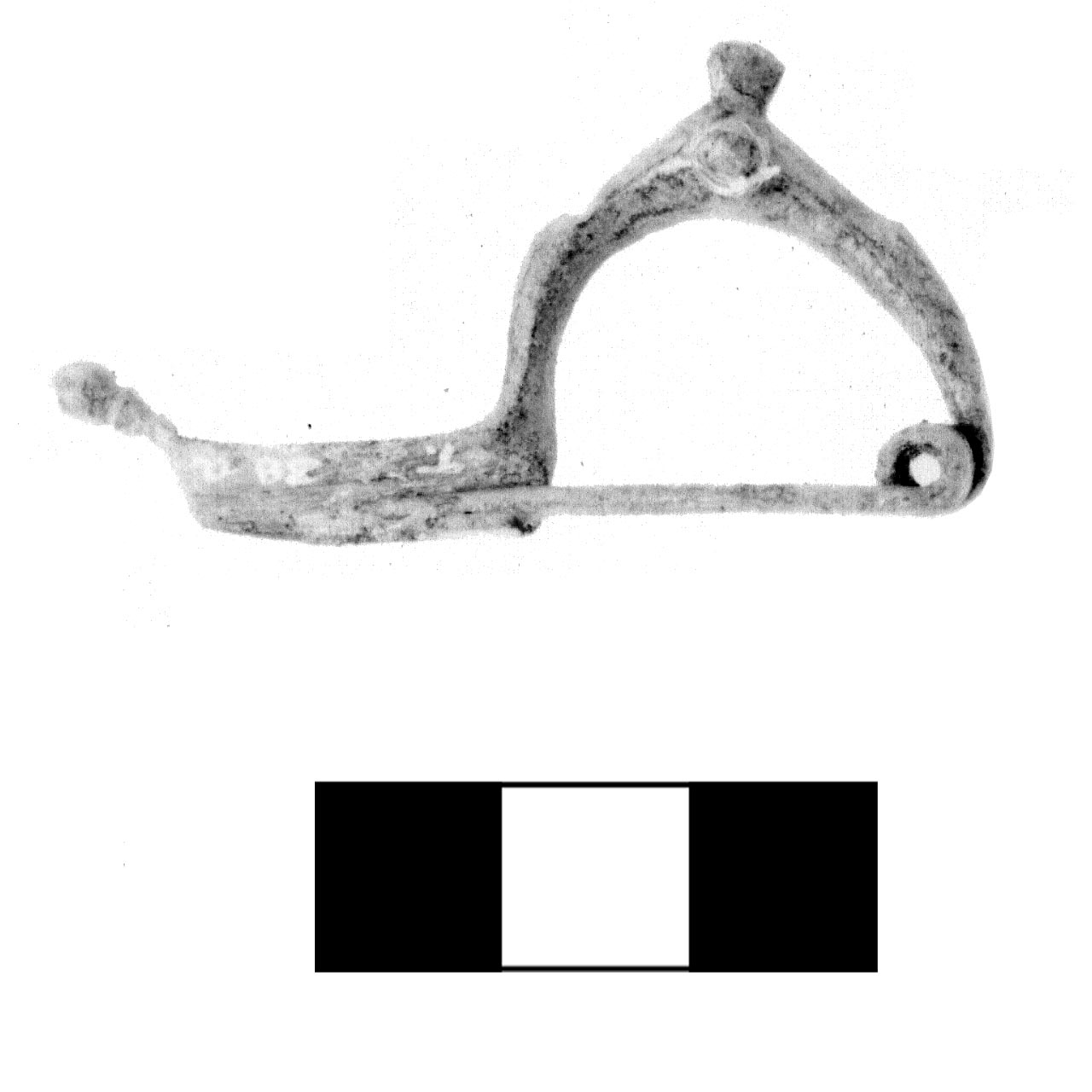 fibula a tre bottoni - fase Piceno IV A (sec. VI a.C)