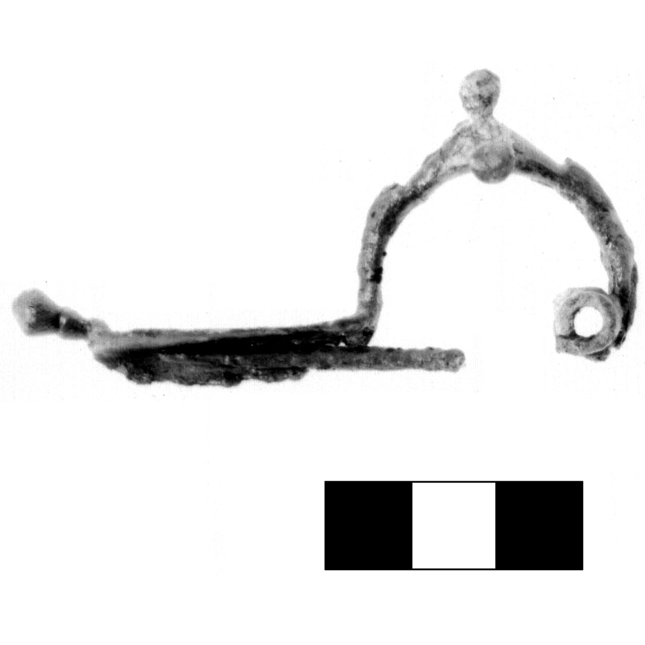 fibula a tre bottoni - fase Piceno IV A (sec. VI a.C)