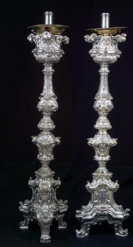 candelabro, serie - bottega napoletana (sec. XVIII)