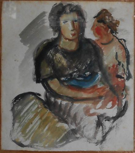 figure femminili (dipinto, opera isolata) di Marcucci Mario (XX)