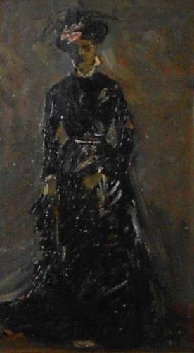 figura femminile (dipinto, opera isolata) di Manet Eduard (attribuito) (sec. XIX)