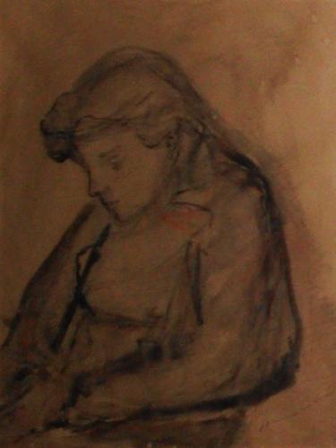 figura femminile (disegno, opera isolata) di Calvani Bruno (XX)