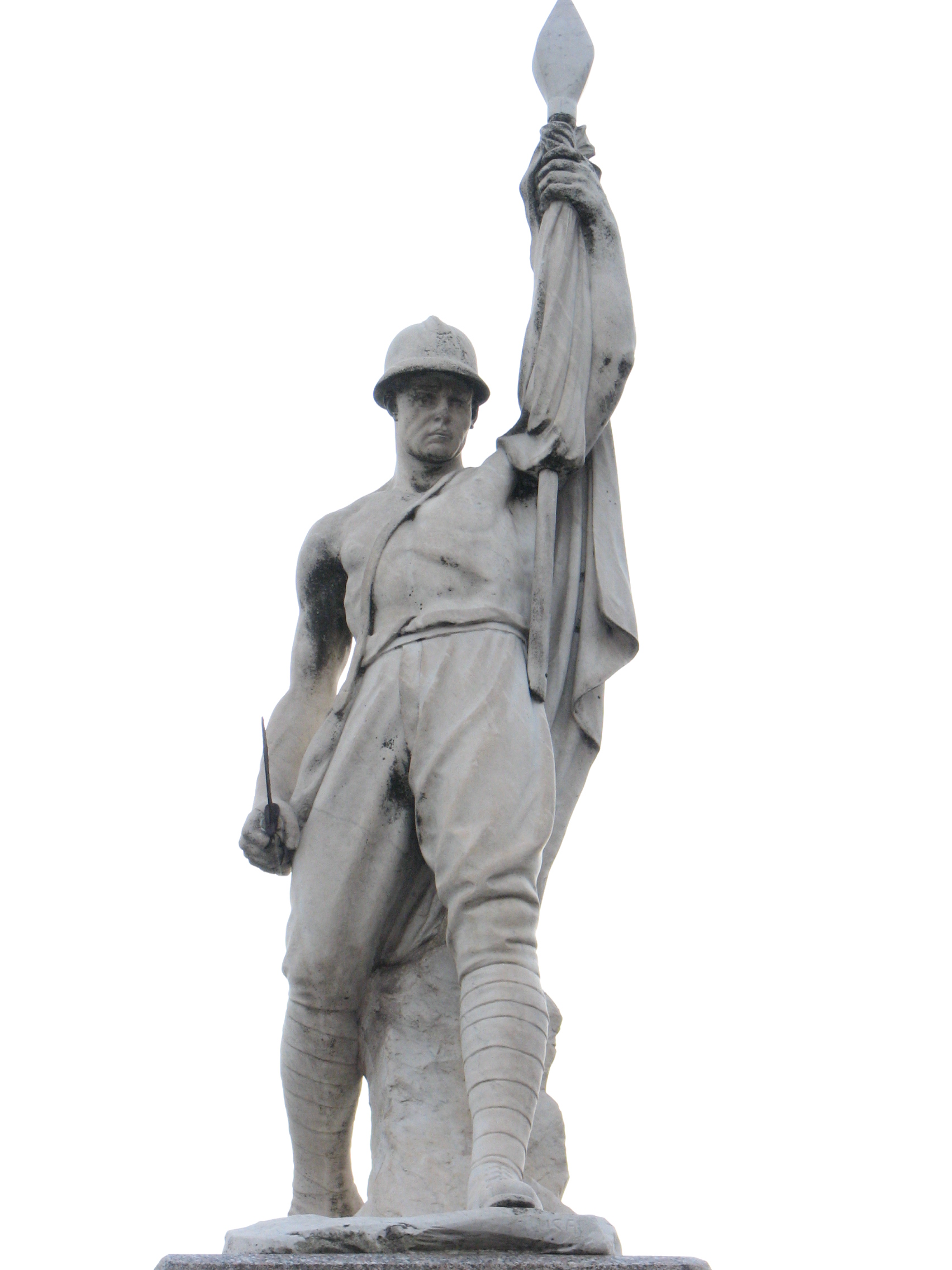 figura di soldato che porta la bandiera (monumento ai caduti - a cippo) di Usai Antonio (sec. XX)