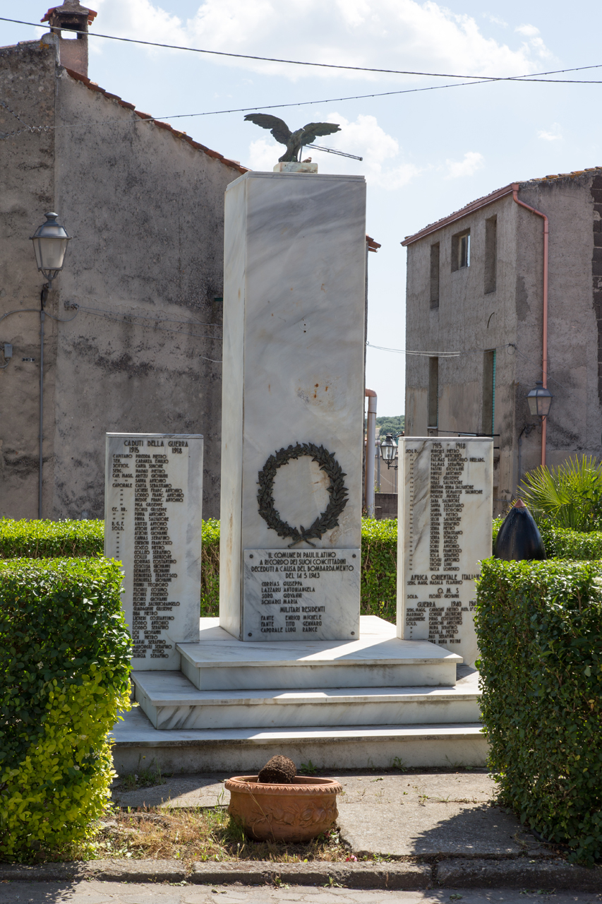allegoria della Vittoria come aquila (monumento ai caduti - a stele) - ambito sardo (ultimo quarto sec. XX)