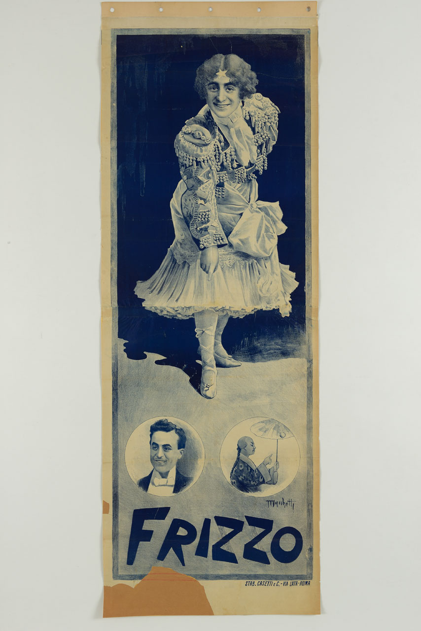 attore trasformista Frizzo (manifesto, stampa composita) di Marchetti Romeo (sec. XX)