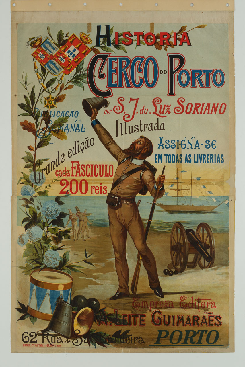 il patriota portoghese Simão José da Luz Soriano in riva al mare (manifesto, stampa composita) - ambito portoghese (sec. XIX)